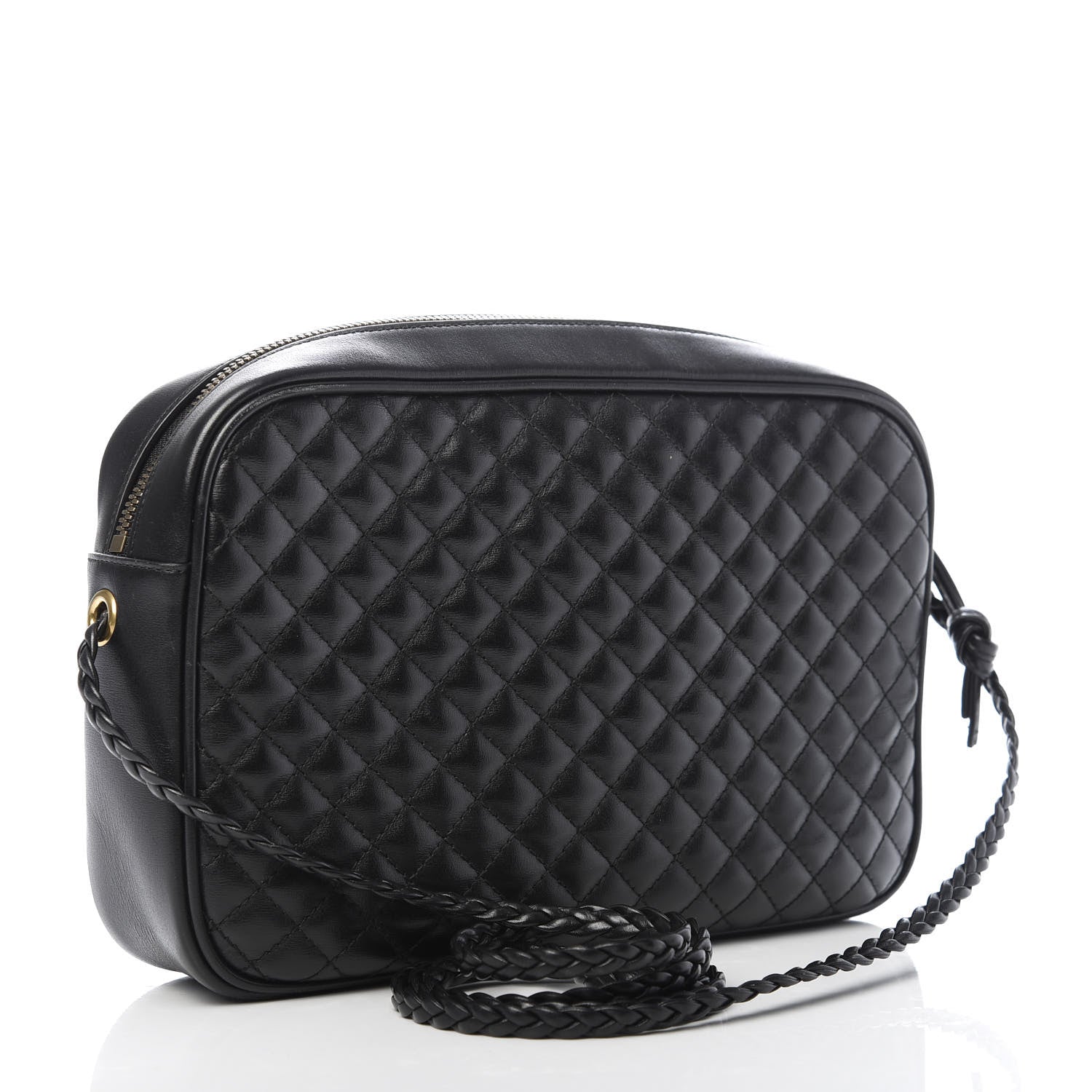 Gucci Calfskin Web Trapuntata Small GG Shoulder Bag Black 3 of 9
