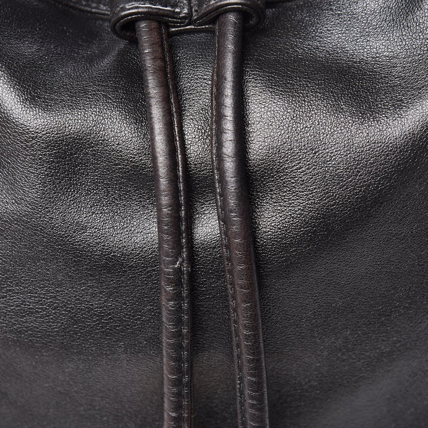 Lambskin CC Drawstring Shoulder Bag Black