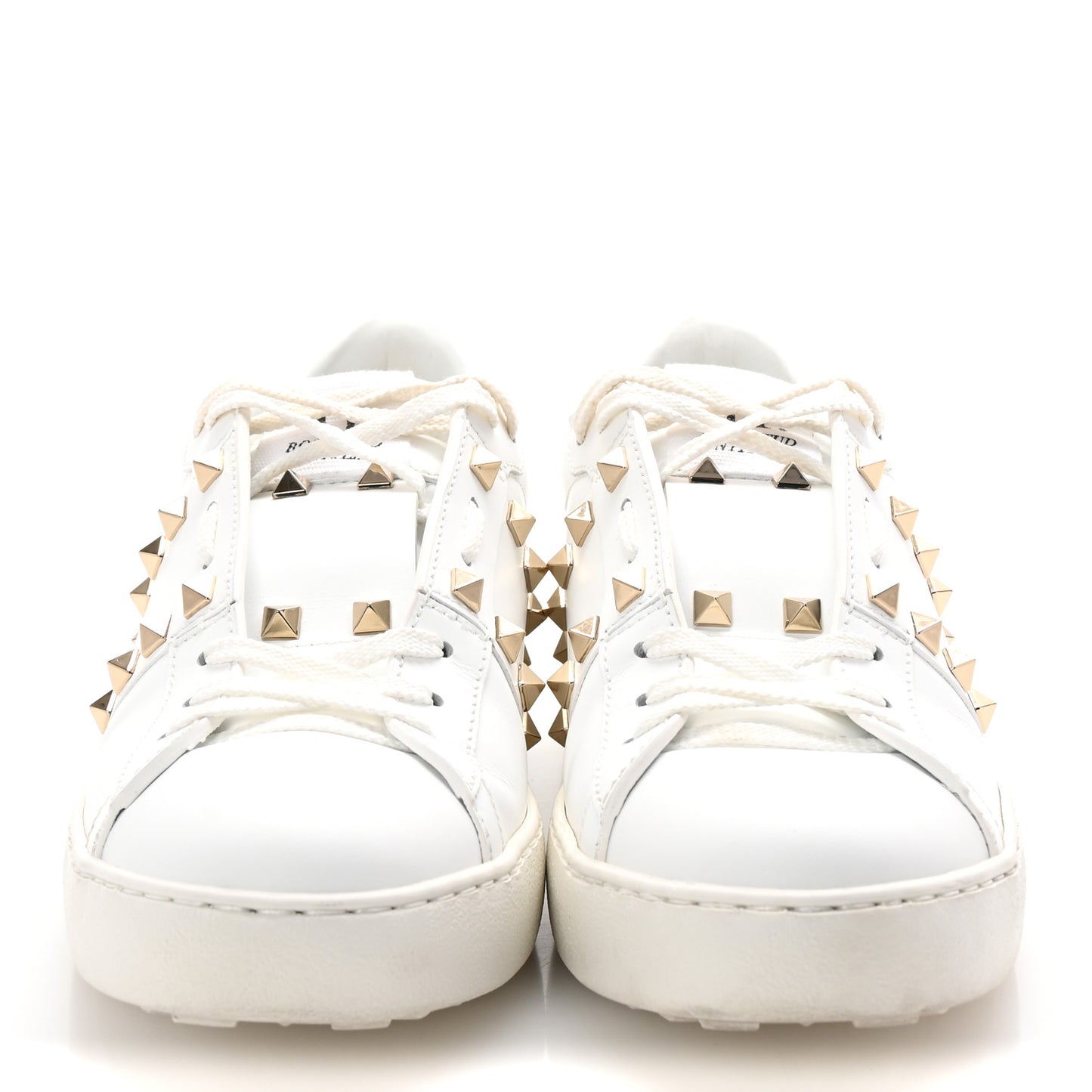Calfskin Rockstud Untitled Open Sneakers 39 White