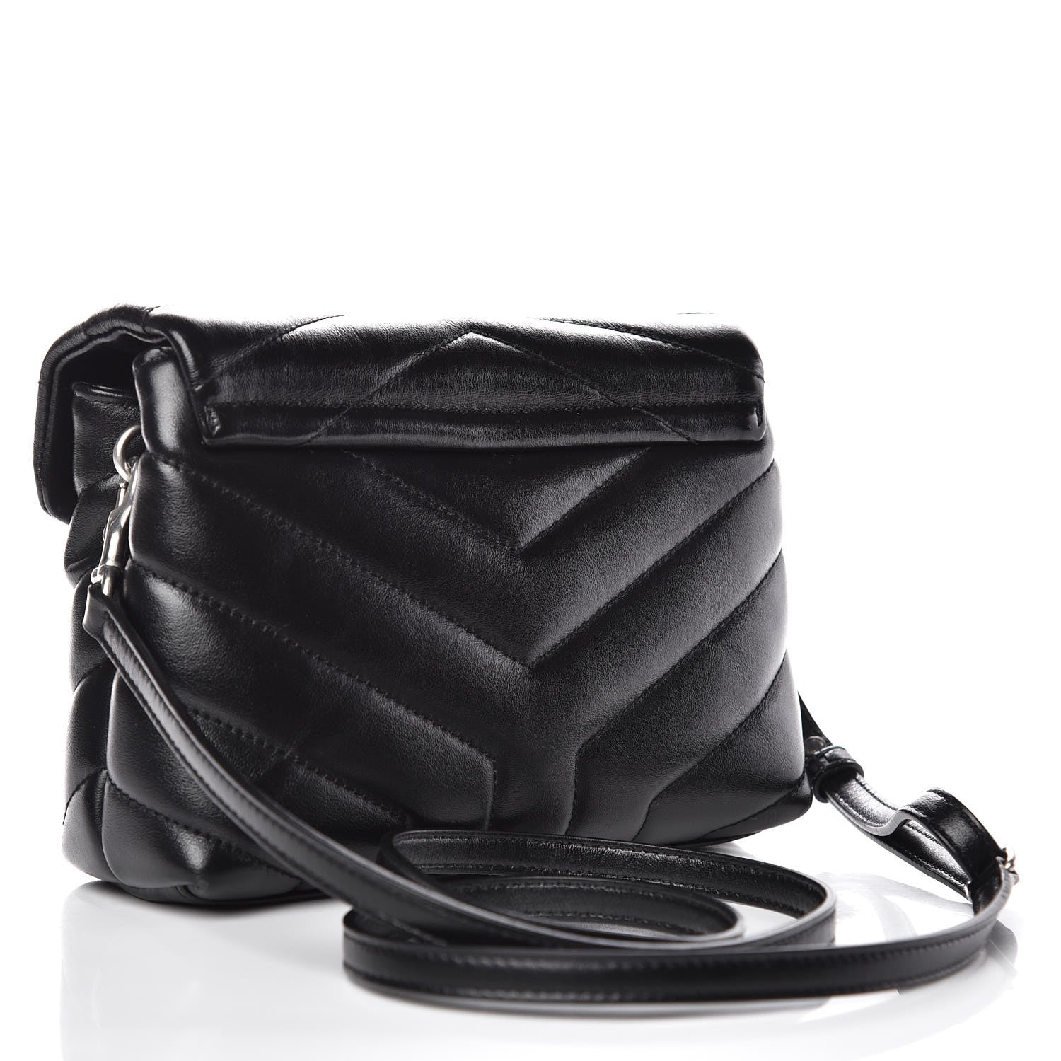 Saint Laurent Calfskin Y Quilted Monogram Toy Loulou Crossbody Bag Black 3 of 11