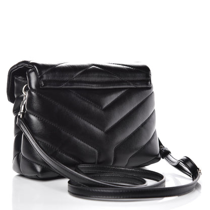 Saint Laurent Calfskin Y Quilted Monogram Toy Loulou Crossbody Bag Black 3 of 11