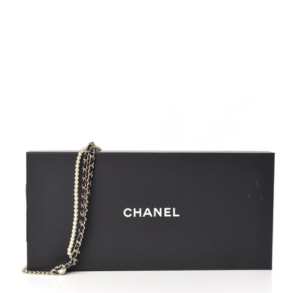 Chanel Lambskin Pearl Chain Camellia Fancy Belt 80 Black Gold 6 of 6