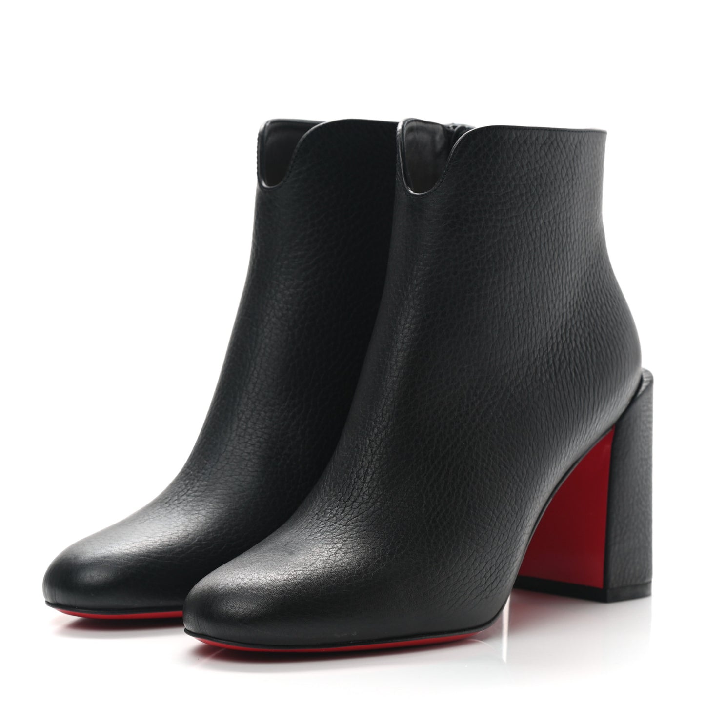 Pebbled Calfskin Castarika 85 Desert Ankle Boots 36.5 Black