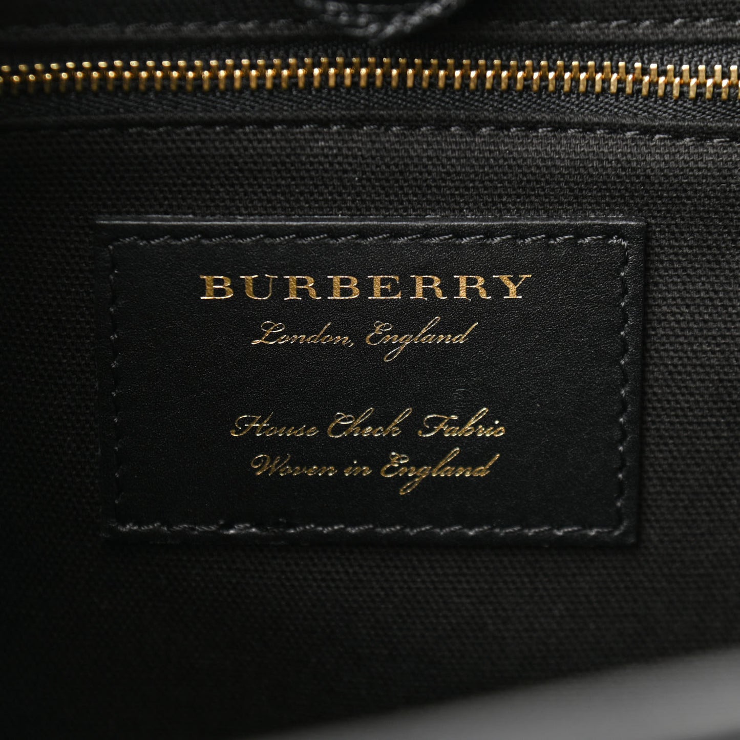 Grainy Calfskin House Check Large Banner Tote Black
