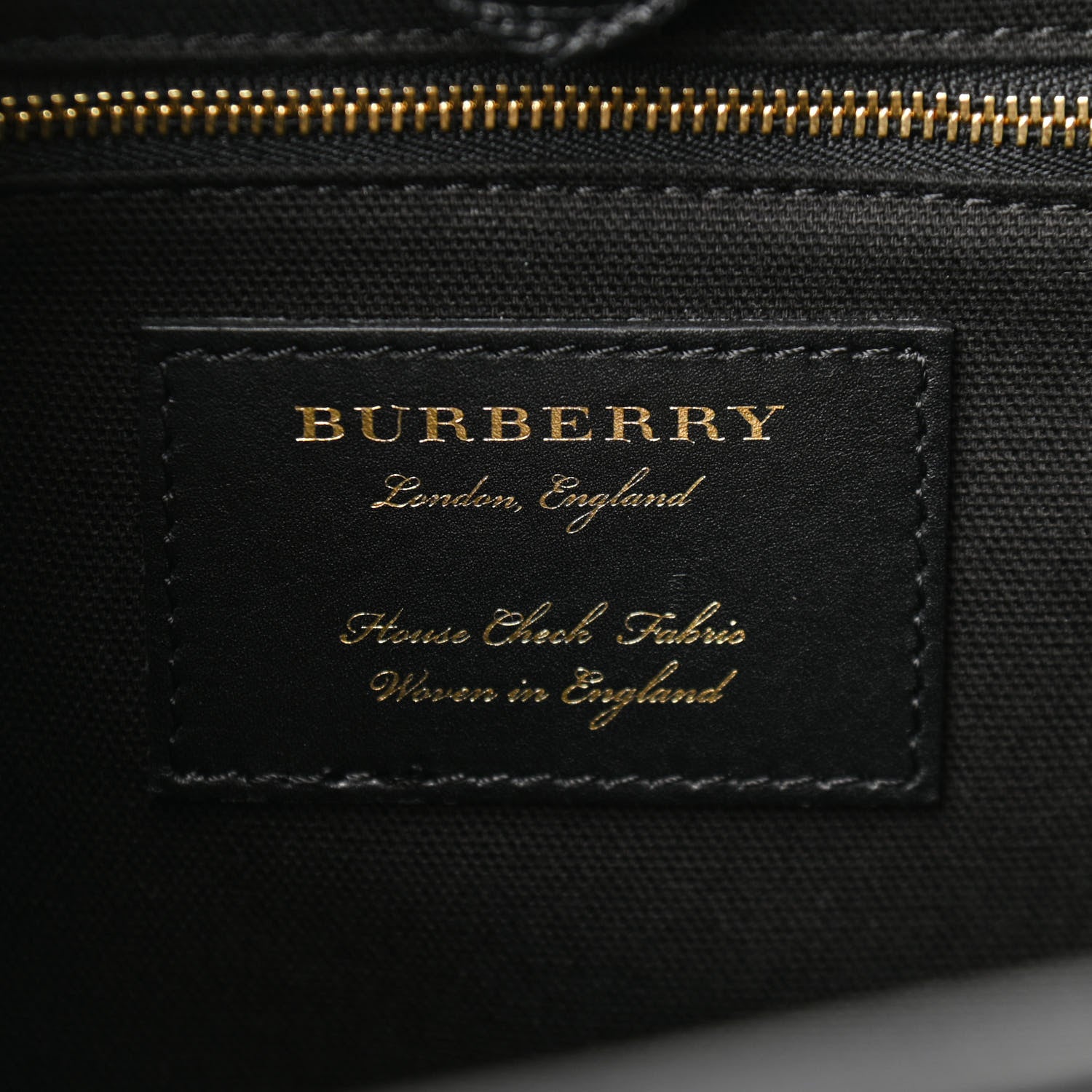 Burberry Grainy Calfskin House Check Large Banner Tote Black 6 of 11