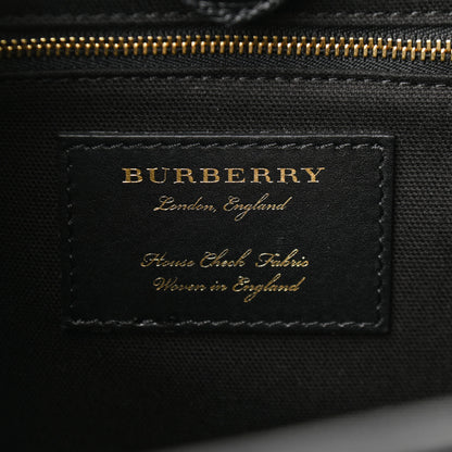 Burberry Grainy Calfskin House Check Large Banner Tote Black 6 of 11