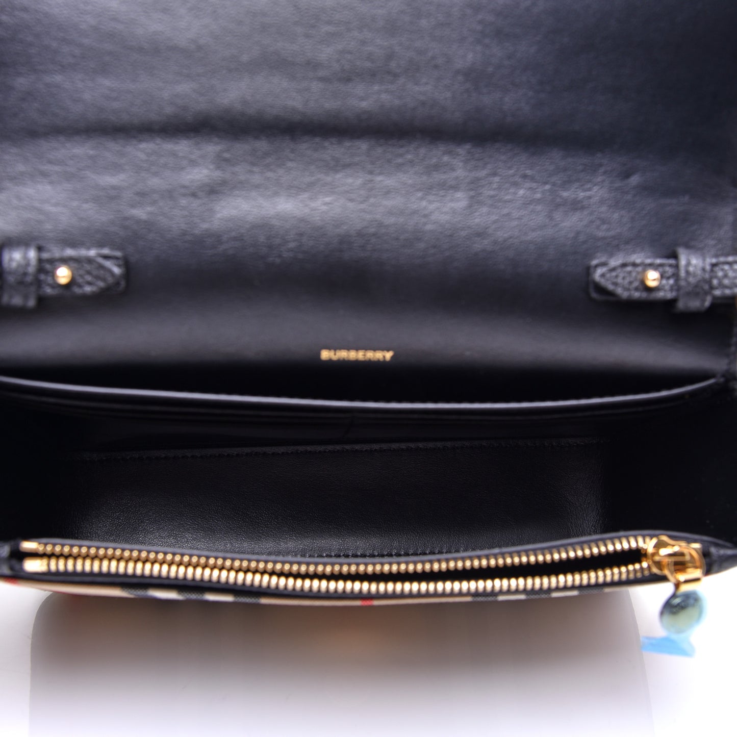 Grainy Calfskin Vintage Check Hampshire Crossbody Black