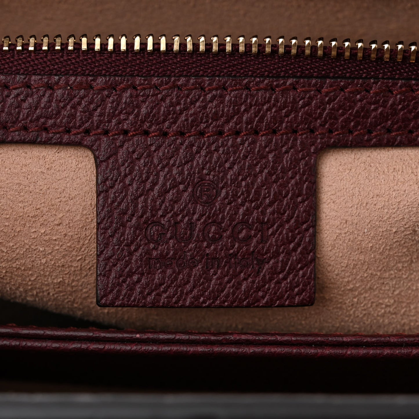 Textured Calfskin Web Medium Ophidia Chain Shoulder Bag Vintage Bordeaux