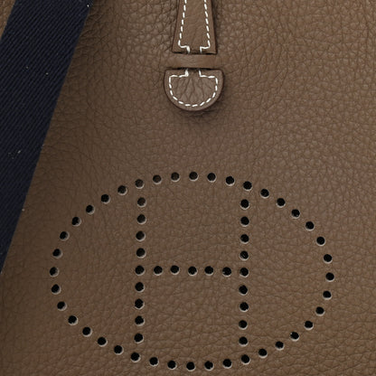 Hermes Taurillon Clemence Amazone Evelyne TPM Etoupe Bleu Indigo 8 of 11