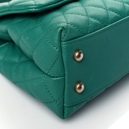 Chanel Caviar Lizard Quilted Mini Coco Handle Flap Green 9 of 11