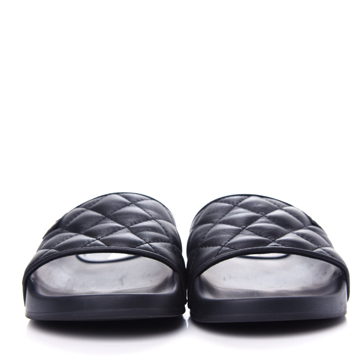 Lambskin Quilted CC Mules Sandals 35 Black