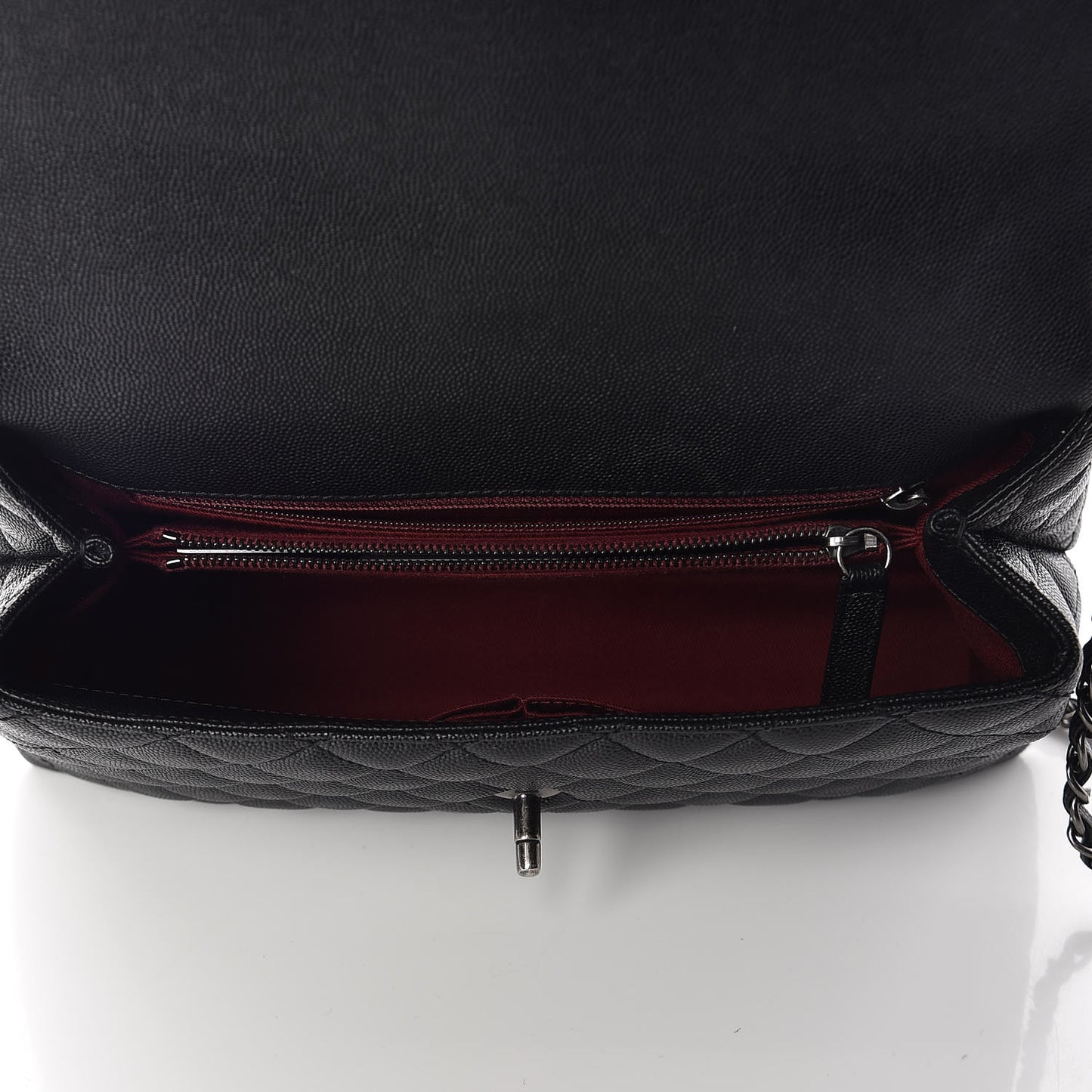 Caviar Quilted Small Coco Handle Flap Black