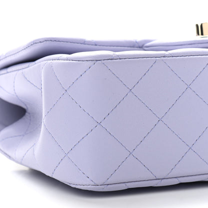 Chanel Lambskin Quilted Mini Top Handle Rectangular Flap Light Purple 9 of 10
