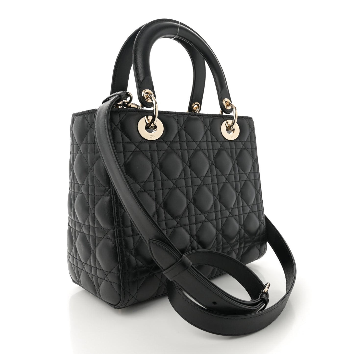 Lambskin Cannage Medium Lady Dior Black