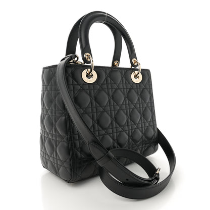 Christian Dior Lambskin Cannage Medium Lady Dior Black 3 of 12