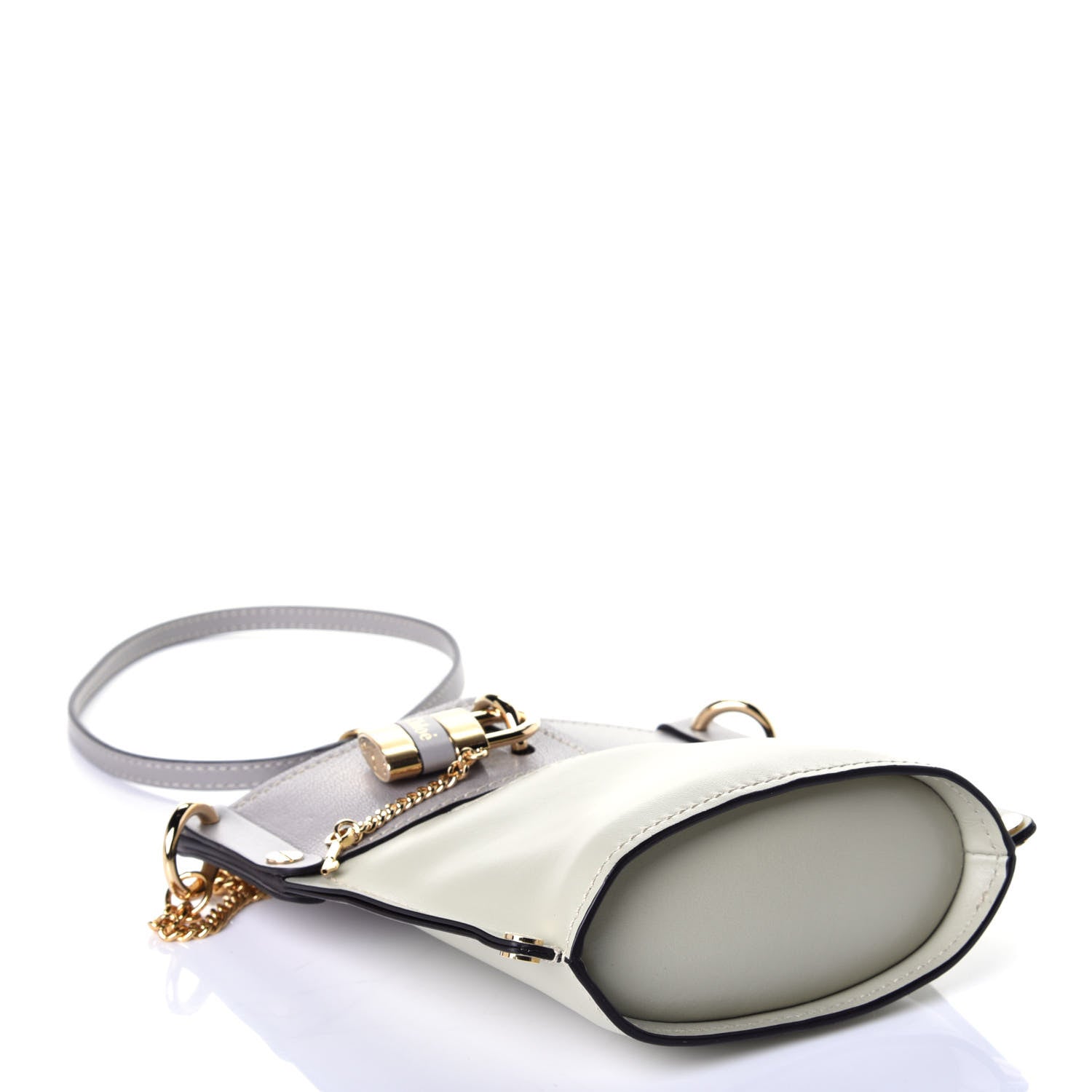 Chloe Shiny Calfskin Goatskin Mini Aby Bi-Color Bucket Light Eucalyptus 4 of 8