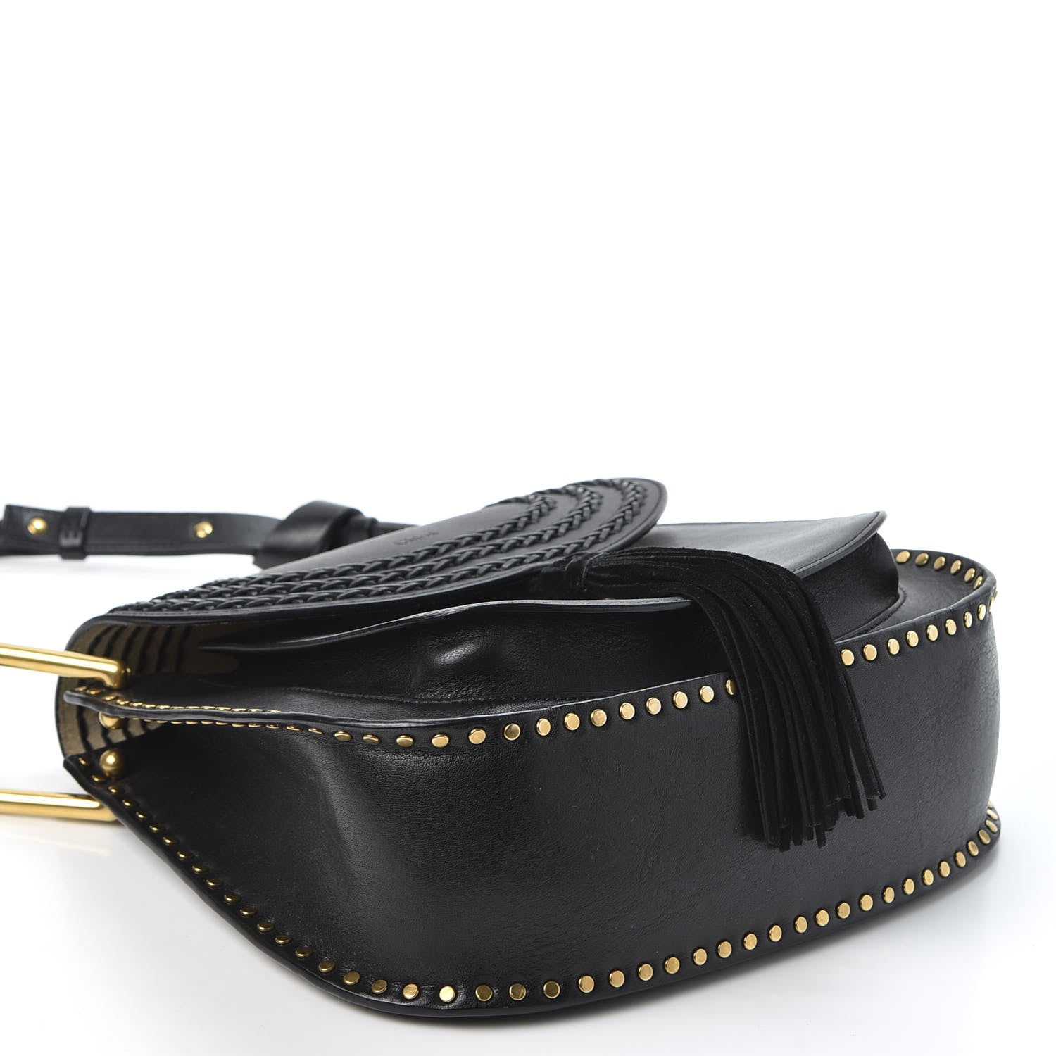 Chloe Calfskin Braided Medium Hudson Shoulder Bag Black 3 of 11