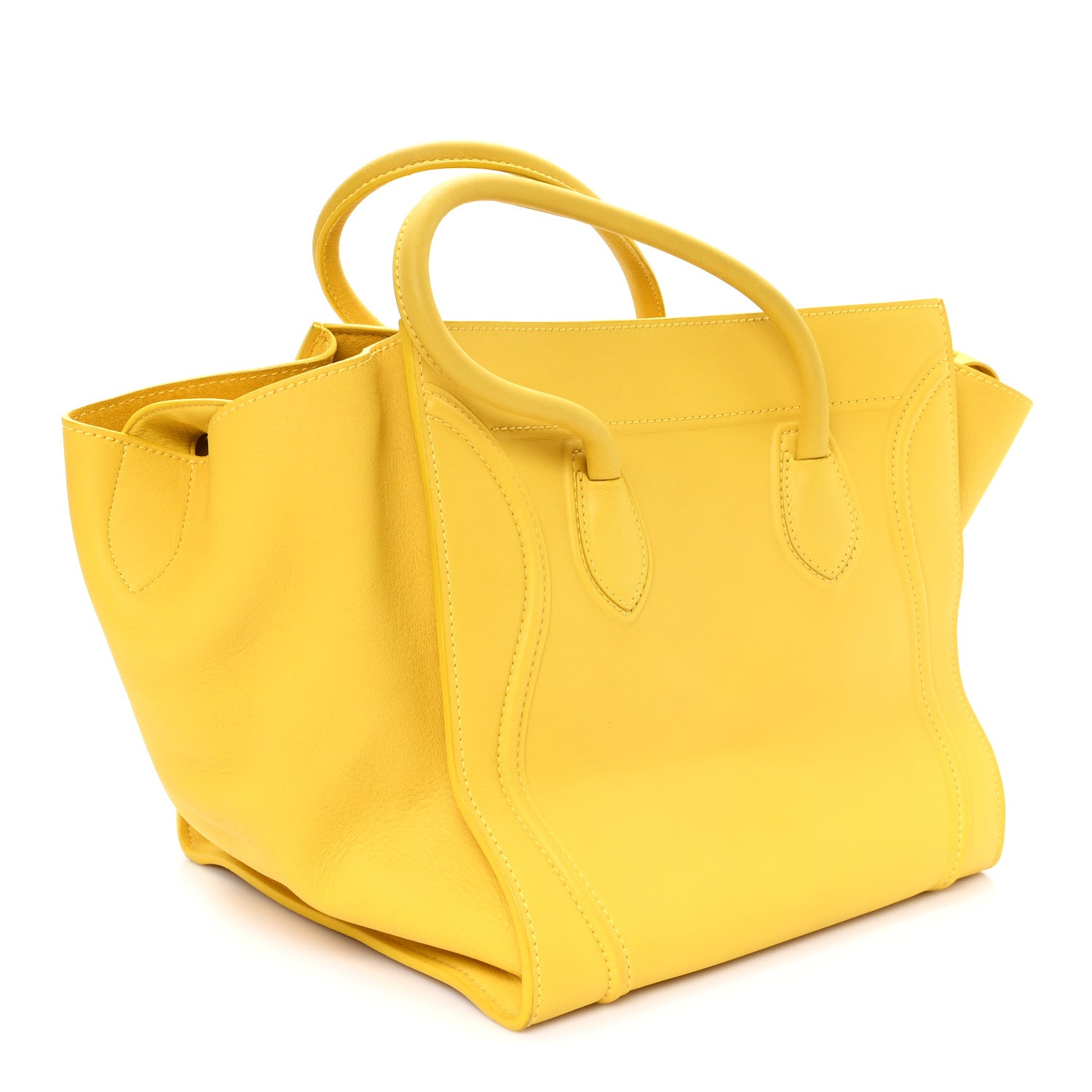 Celine Grained Calfskin Medium Phantom Luggage Sun Yellow 3 of 11
