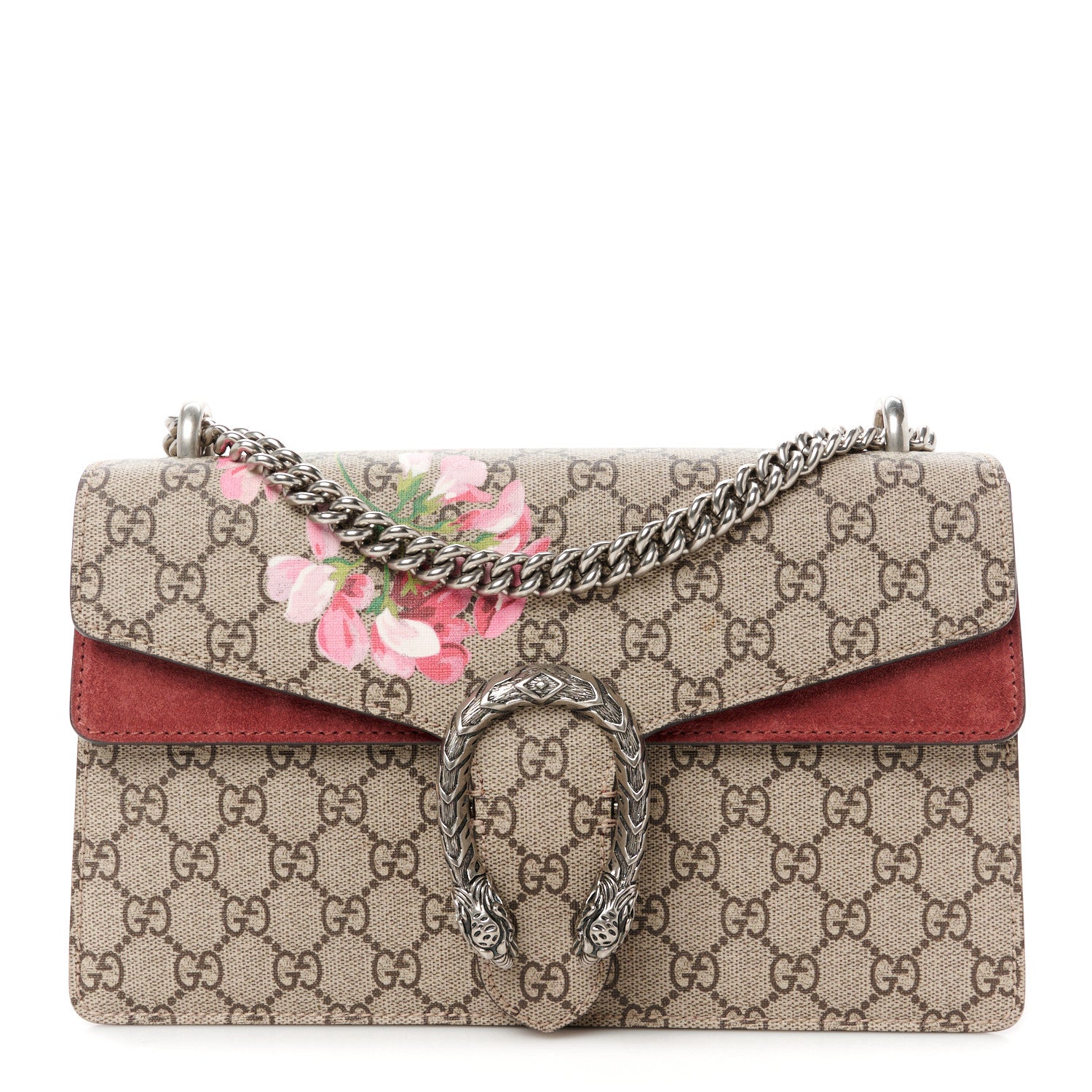 Gucci GG Supreme Monogram Blooms Small Dionysus Shoulder Bag Beige Multicolor Dry Rose 1 of 13