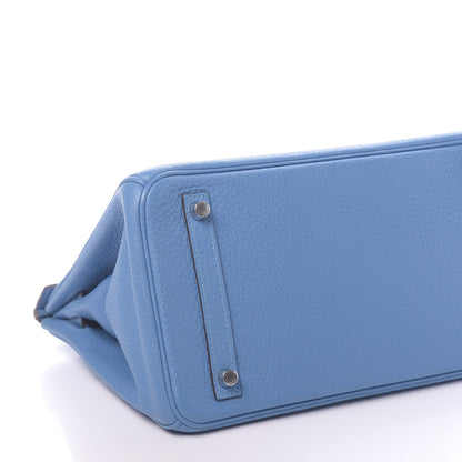 Hermes Taurillon Clemence Birkin 30 Bleu Paradis 9 of 11