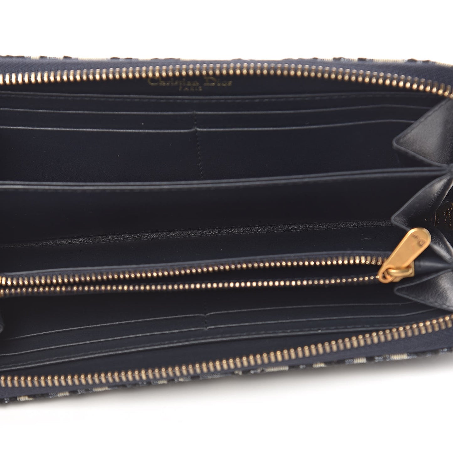 Oblique Zip Around Wallet Blue
