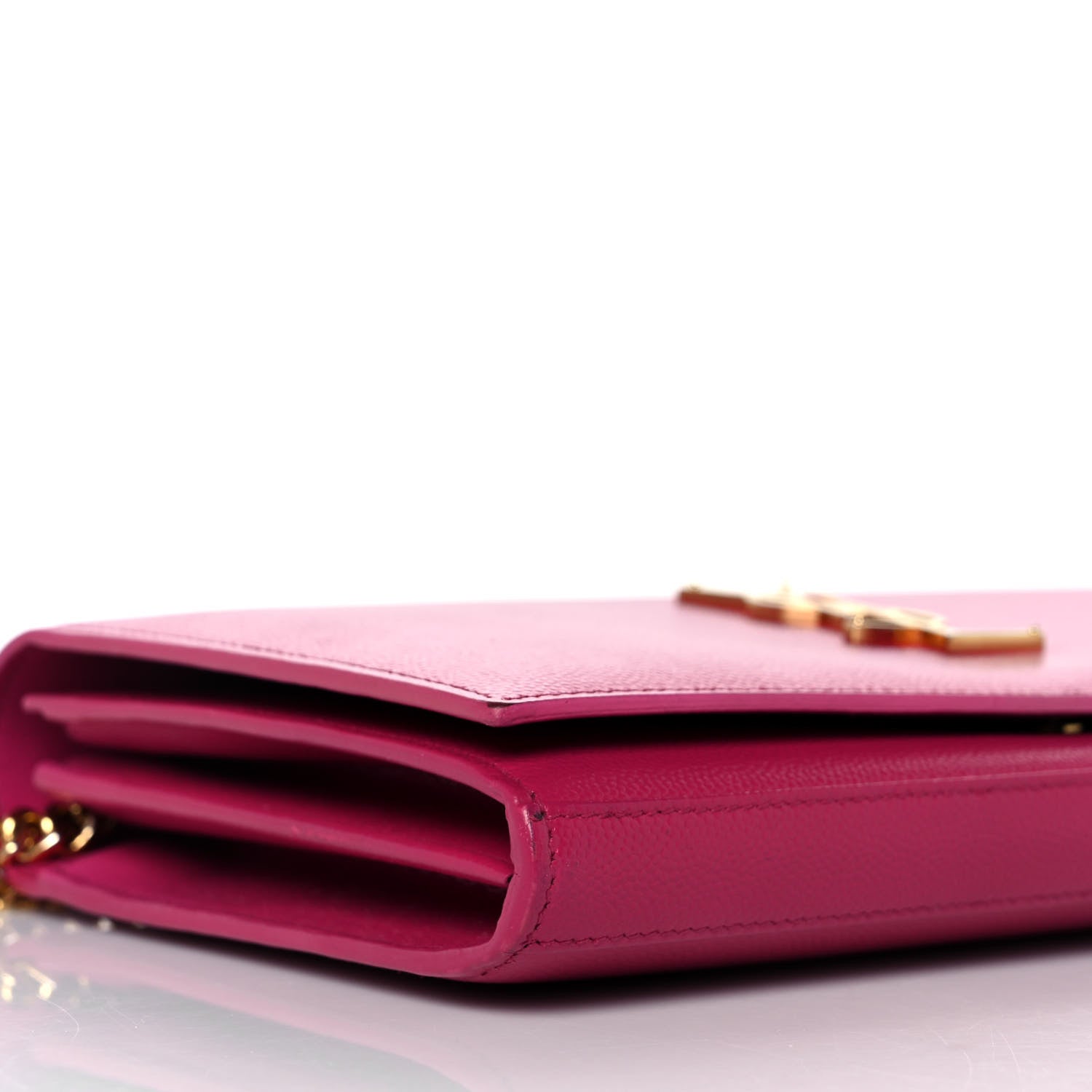 Saint Laurent Grain De Poudre Monogram Chain Wallet Bubblegum 8 of 10