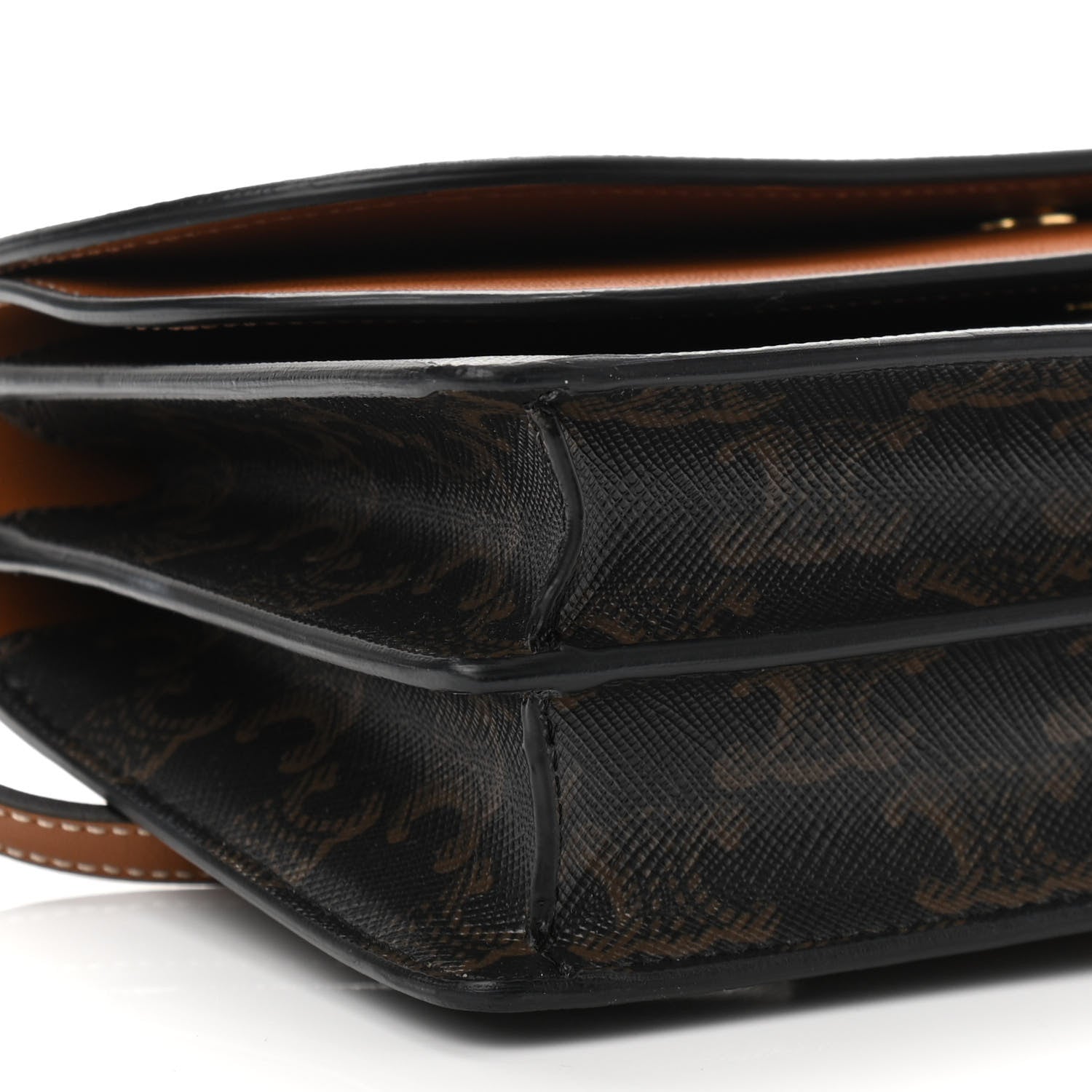 Celine Triomphe Canvas Lambskin Wallet On Strap Tan 10 of 12