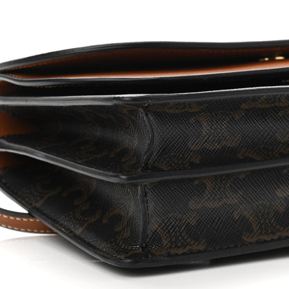 Celine Triomphe Canvas Lambskin Wallet On Strap Tan 10 of 12
