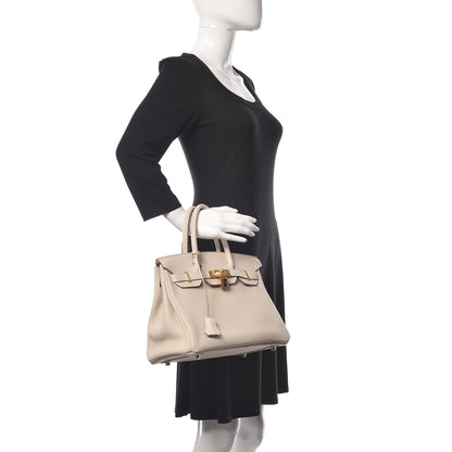 Hermes Taurillon Clemence Birkin 30 Craie 2 of 38