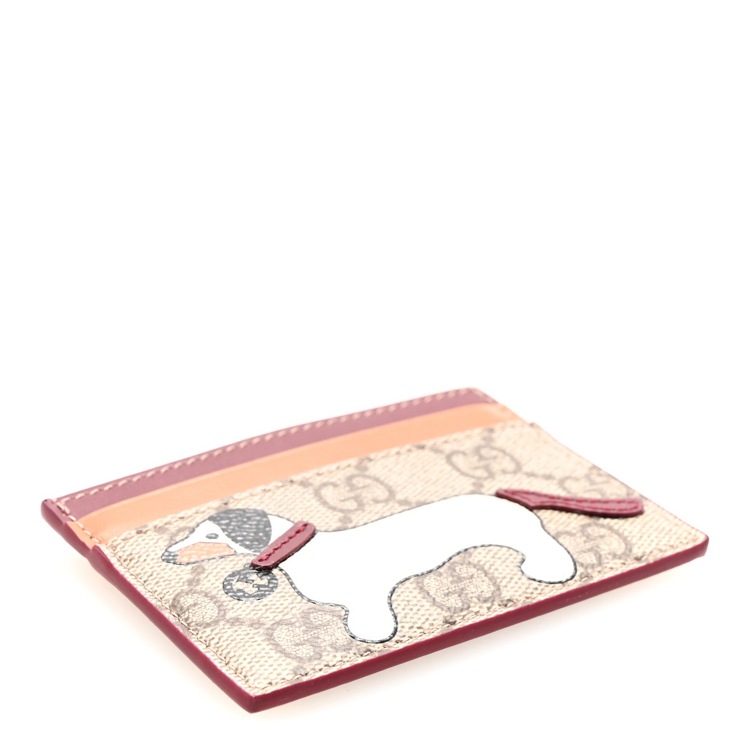 Gucci GG Supreme Monogram Dog Card Holder Beige Multicolor 4 of 6