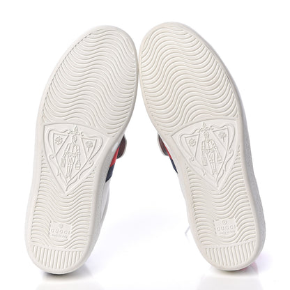 Gucci Calfskin Ayers Web Tiger Embroidered Mens Ace Sneakers7.5 White 7 of 12