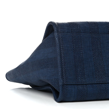 Chanel Mixed Fibers Striped Medium Deauville Tote Navy Blue 9 of 11