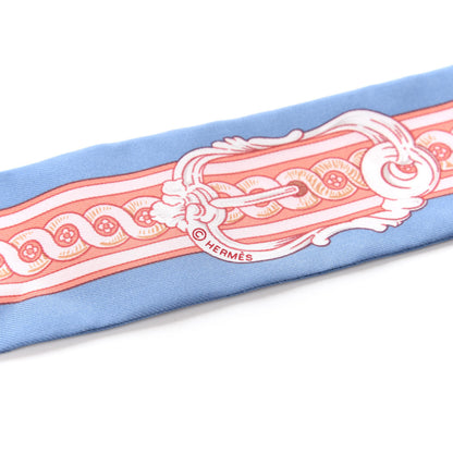 Hermes Silk Bride De Cour Twilly Blue Jean Rose White 4 of 4