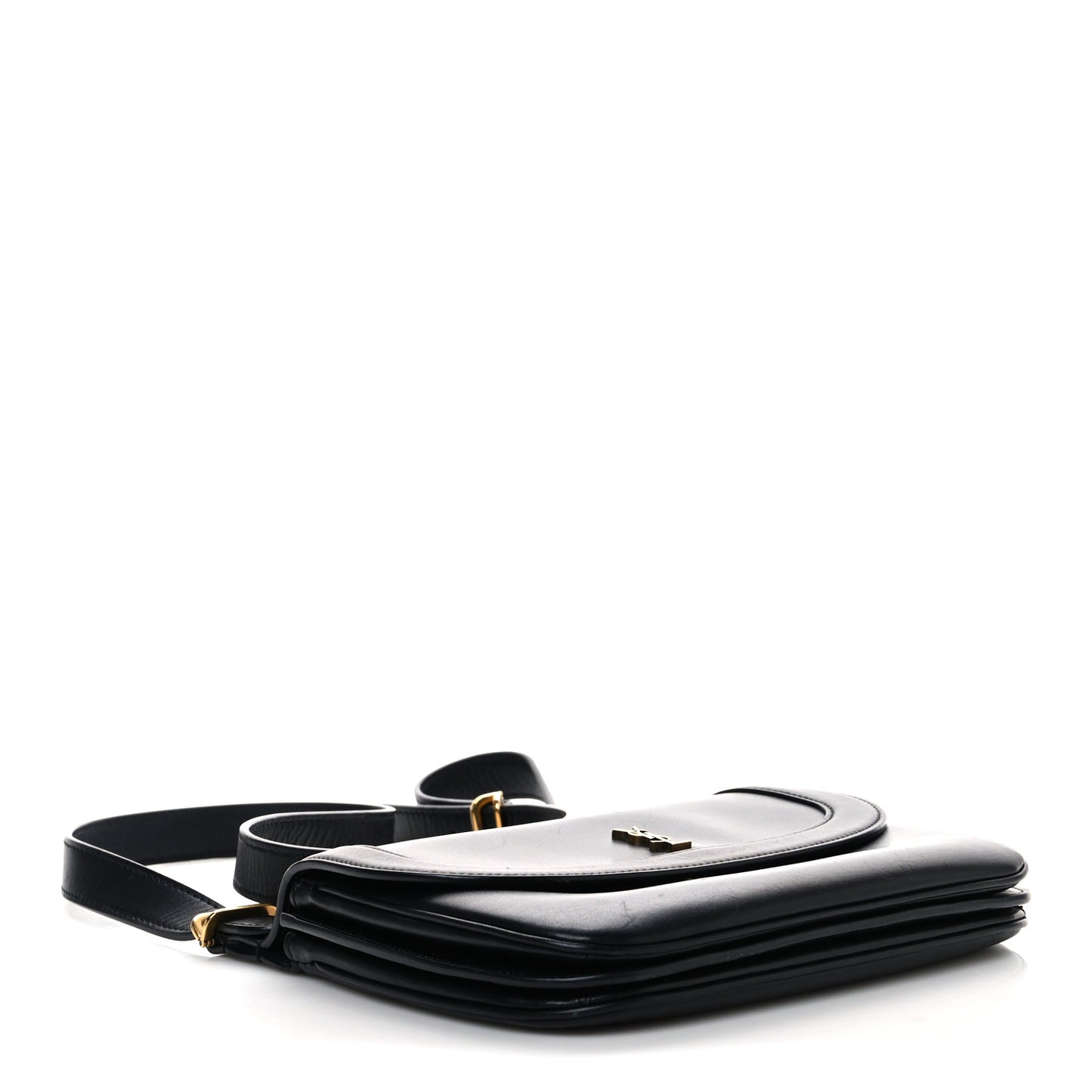 Smooth Calfskin Medium Charlie Shoulder Bag Black