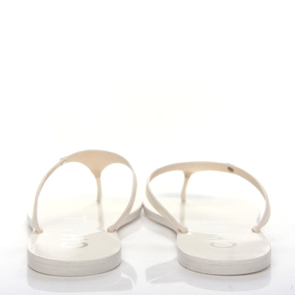 Chanel Calfskin CC Thong Sandals 35 White 7 of 11