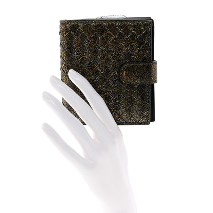 Bottega Veneta Metallic Nappa Intrecciato French Flap Wallet Gold 2 of 9