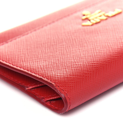 Prada Saffiano Metal Business Card Holder Fuoco 10 of 11