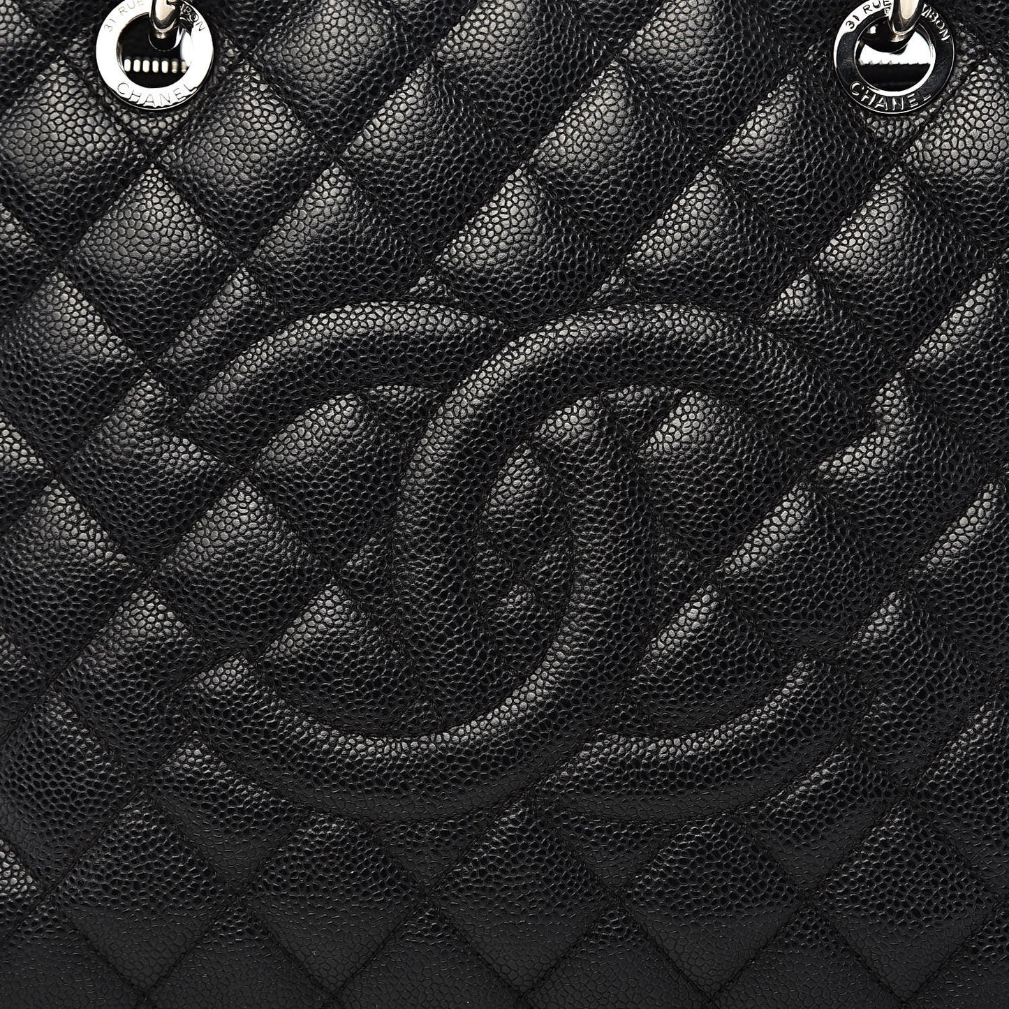 Caviar Quilted Grand Shopping Tote GST Black