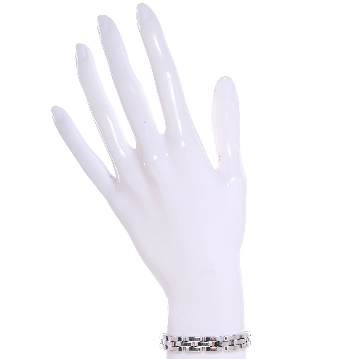 18k White Gold Panthere Maillon Three Row Bracelet