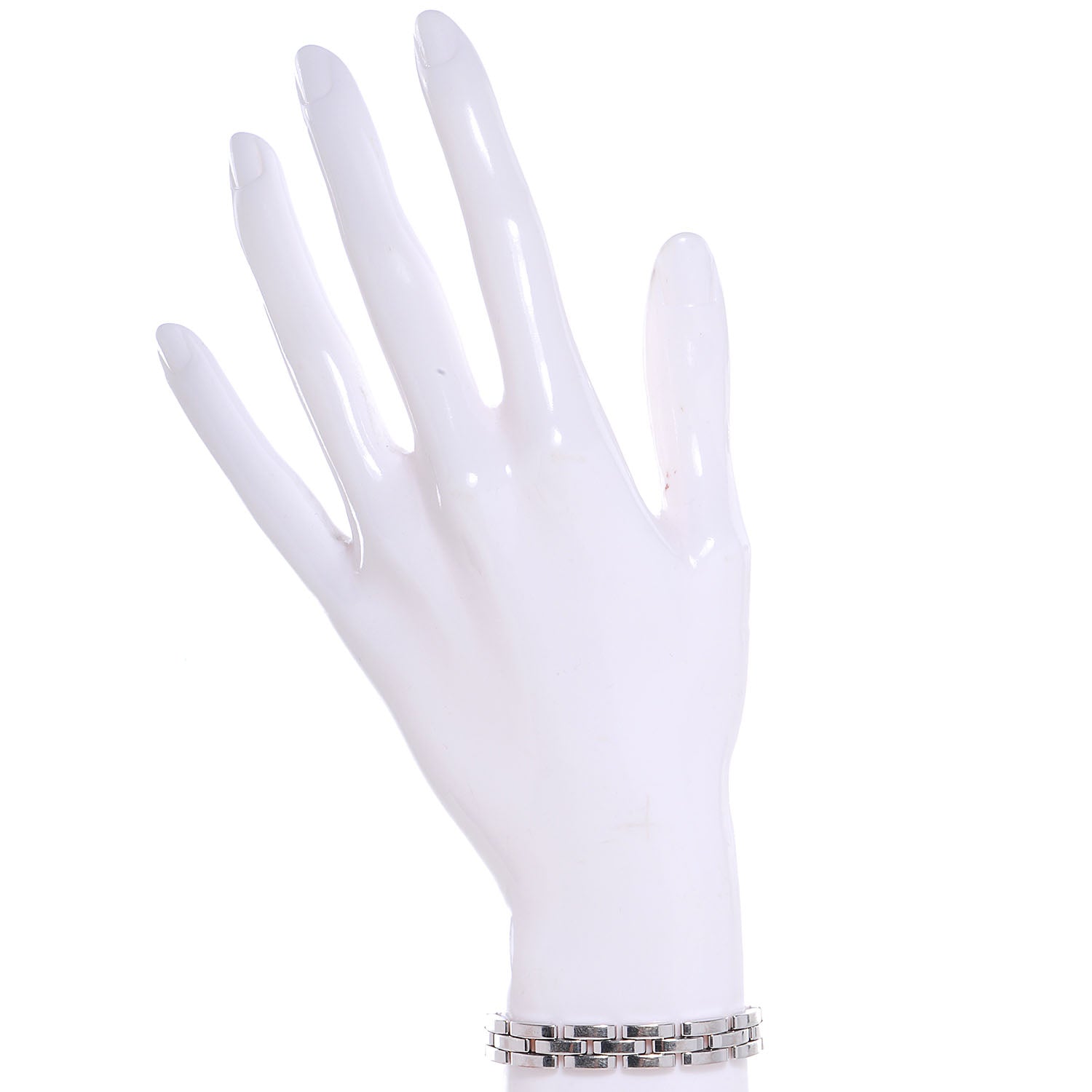 Cartier 18k White Gold Panthere Maillon Three Row Bracelet 2 of 7