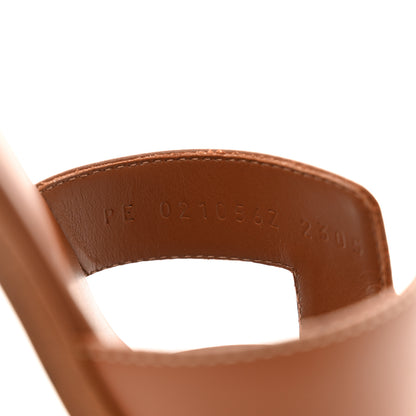 Hermes Box Calfskin Oran Sandals 39 Gold 8 of 9