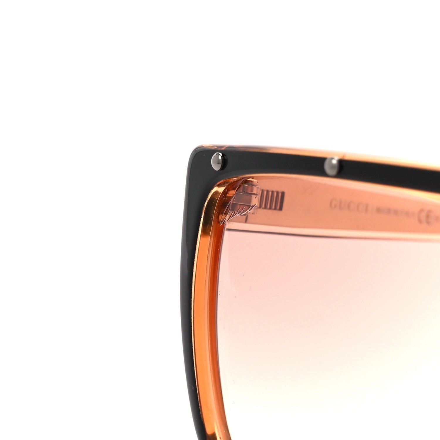 Gucci Studded Shield Sunglasses GG 3705/S Orange 7 of 8
