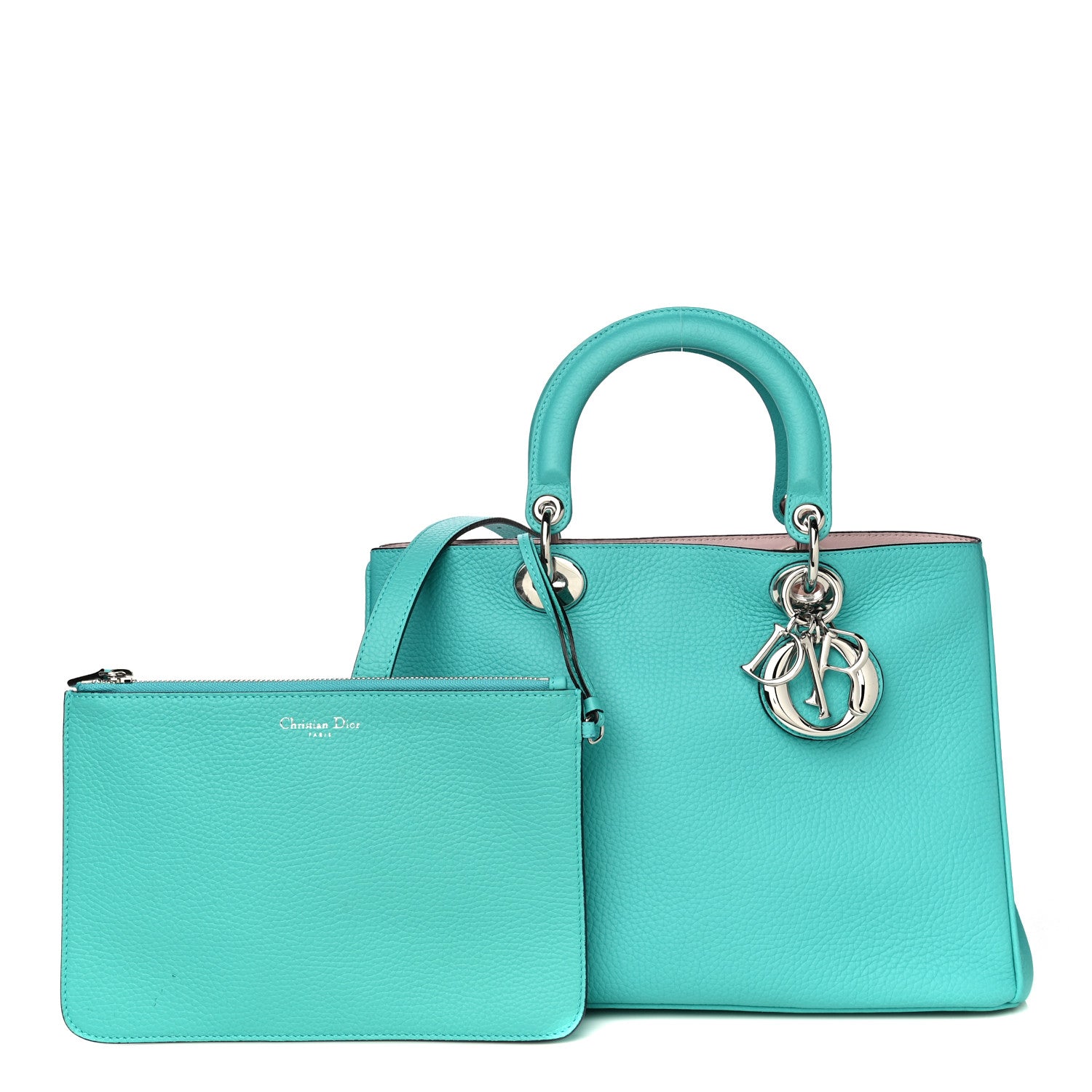 Christian Dior Bullcalf Medium Diorissimo Tote Turquoise 2 of 15