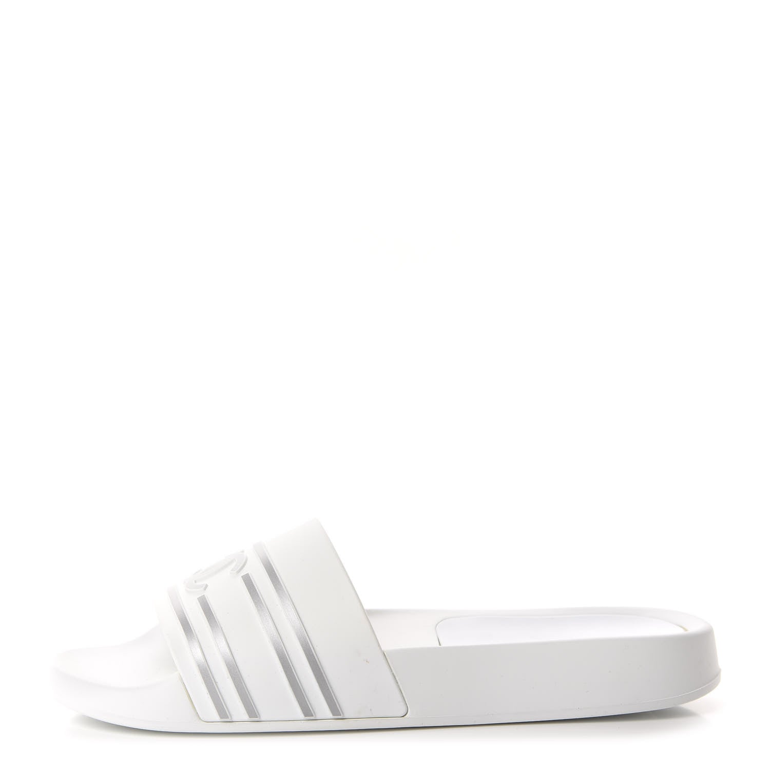 Chanel PVC CC Mules Sandals 38 White Grey 1 of 11