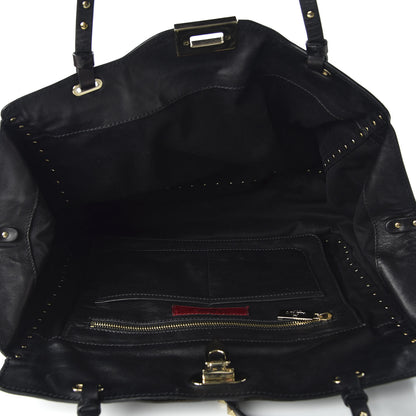Valentino Garavani Vitello Medium Rockstud Tote Black 4 of 8