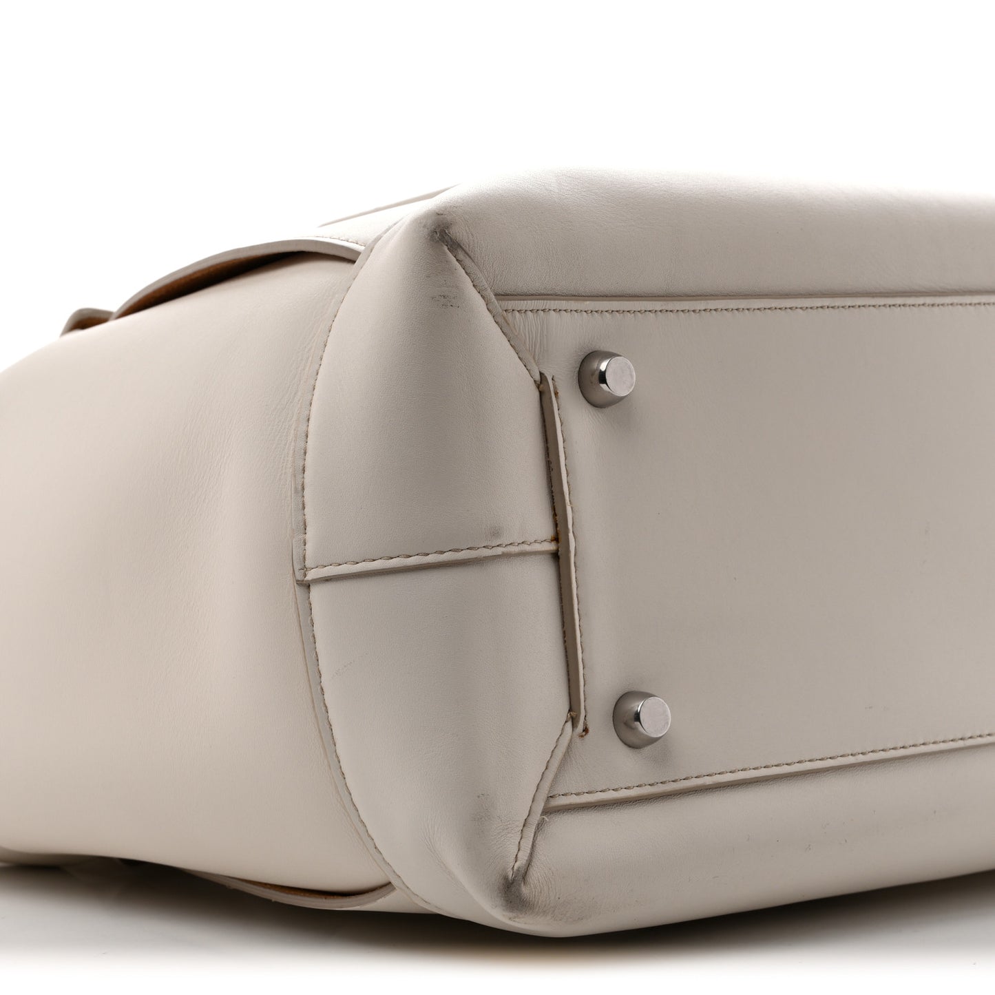 French Calfskin Maxi Intrecciato Large Arco  Bianco