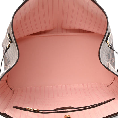 Louis Vuitton Damier Ebene Neo Neverfull MM Rose Ballerine 5 of 11
