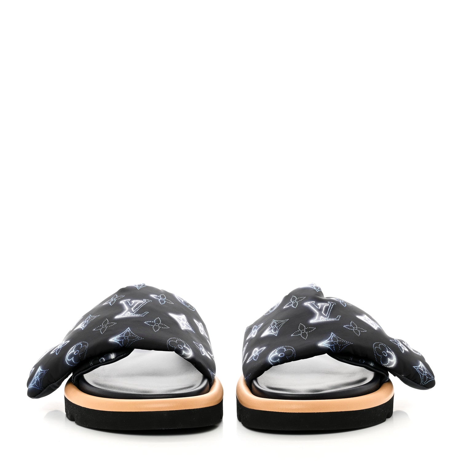 Louis Vuitton Nylon Monogram Womens Pool Pillow Comfort Mules 38 Navy Blue 2 of 8