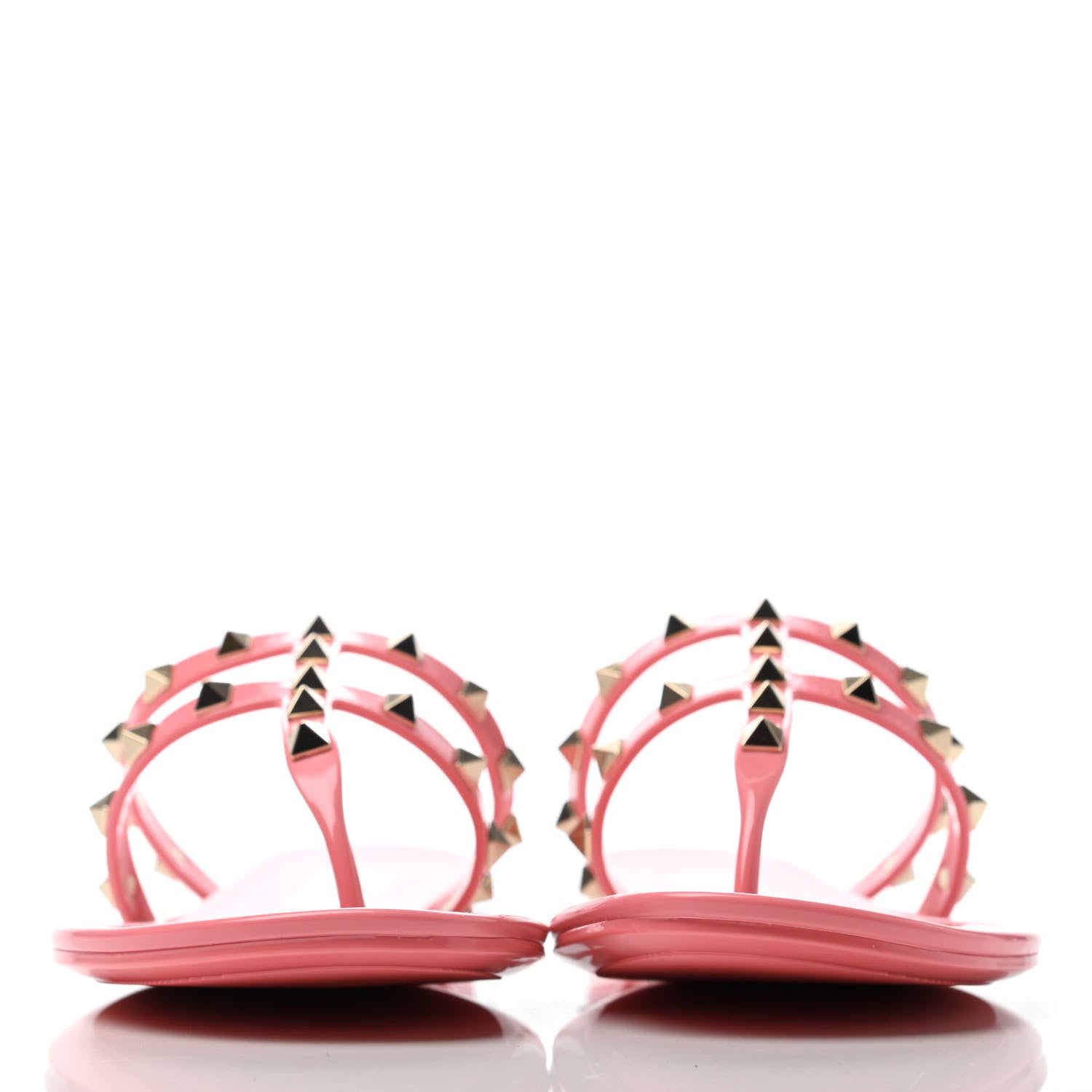 Valentino Garavani PVC Jelly Rockstud Caged Flat Thong Sandals 39 Sweet Pink 2 of 4
