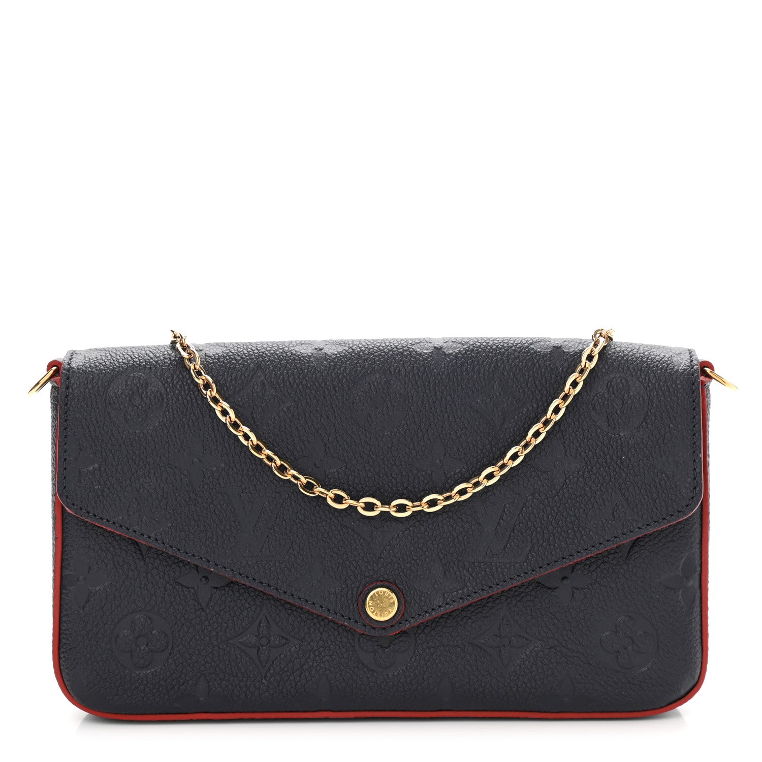 Louis Vuitton Empreinte Pochette Felicie Chain Wallet Marine Rouge 3 of 9